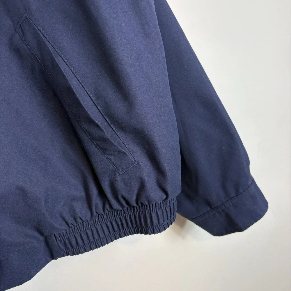 Vintage Polo Ralph Lauren Harrington Bomber Jacket Navy Blue XXL 2XL Plaid Lined